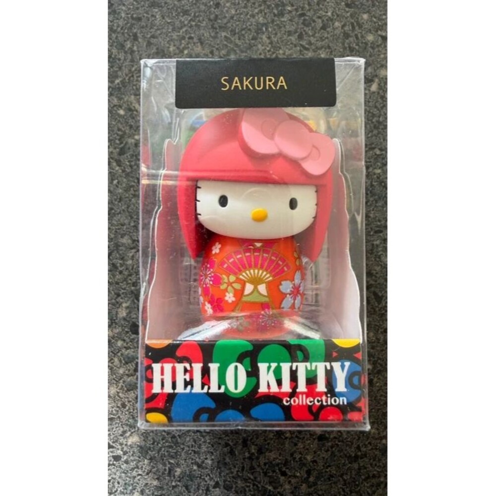Sanrio Hello Kitty Kokeshi Doll Sakura Japan Keychain Figure